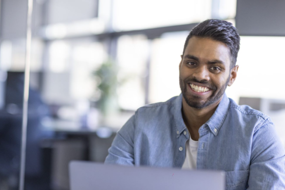 young man smiling