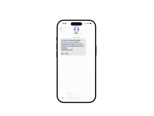 GLS hentekode på SMS