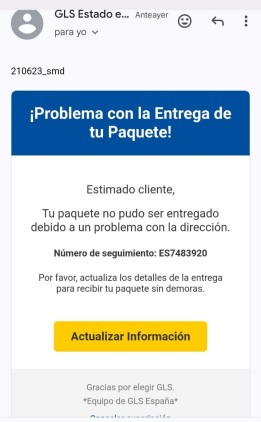 Ejemplo de incidencia falsa