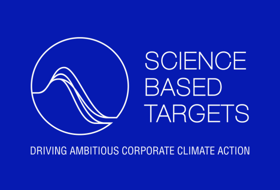 Alt-Text (SEO) Logo officiel de la Science Based Targets initiative avec slogan « Driving ambitious corporate climate action », symbole de l’engagement climatique validé scientifiquement.