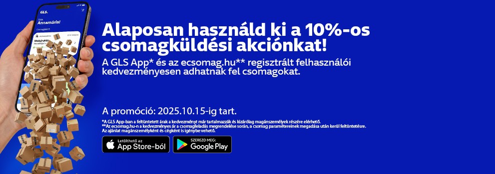 -10% az app-ban és az ecsomag.hu-n