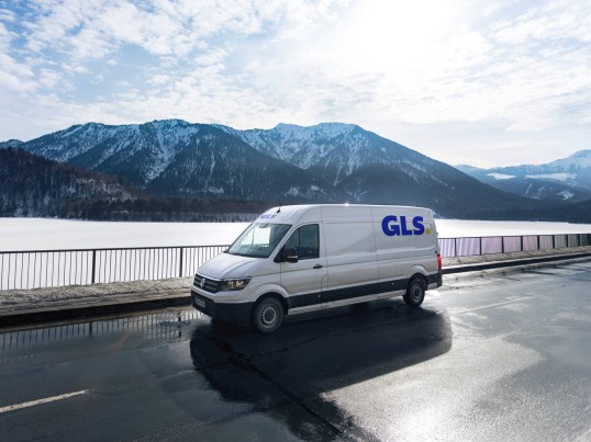 GLS courier van ready for abroad deliveries