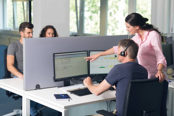 Customer service available for helping customers