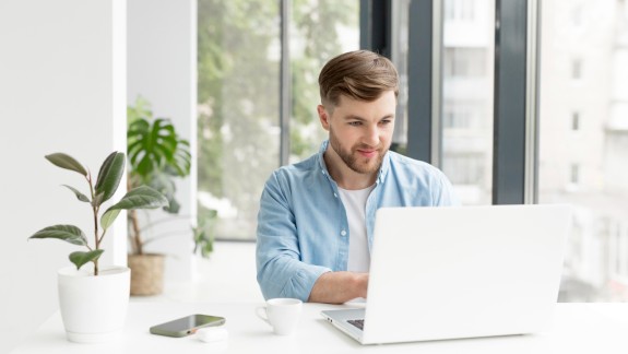 Man working on his laptop