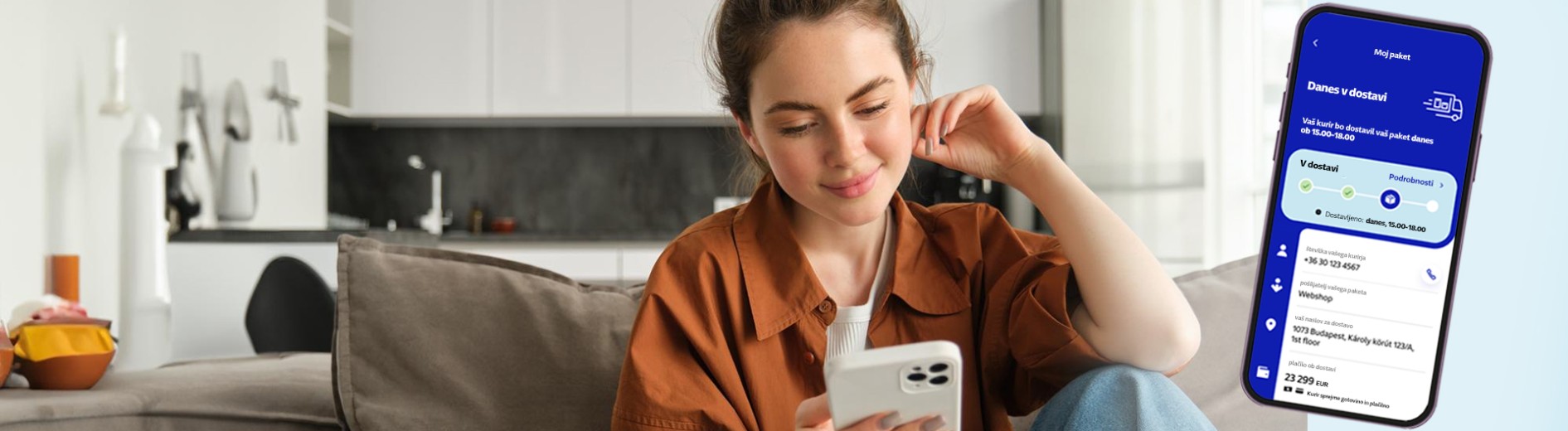 Girl showing new GLS app